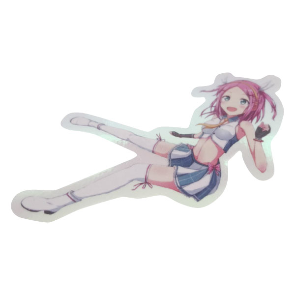 ピンクオーロラステッカー 斜め