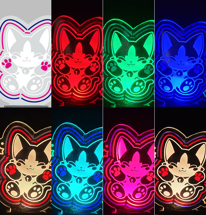 7色に光るLEDギミック